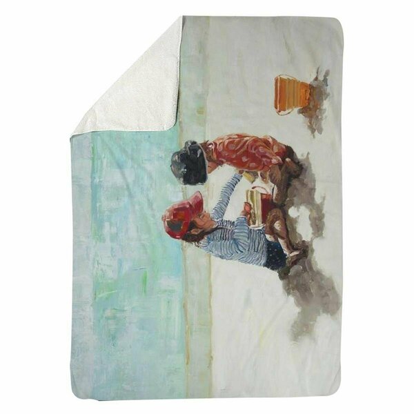 Begin Home Decor 60 x 80 in. Little Girls At The Beach-Sherpa Fleece Blanket 5545-6080-CO163